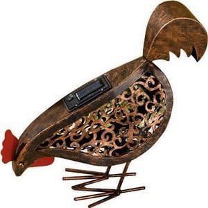 Metal Scroll Solar Hens (pack Of 2)